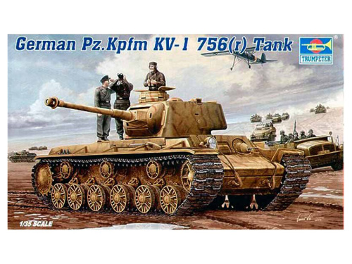 00366 Trumpeter Немецкий тяжелый танк Pz.Kpfw KV-1 756 (r) (1:35)