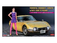 52333 Hasegawa Автомобиль с фигуркой Toyota 2000GT "Gold" с миниатюрой 60's Girl's (1:24)