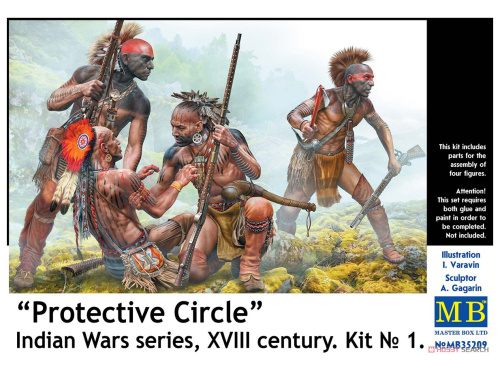 35209 Master box Защитный круг. Серия Индейских войн, XVIII век. Набор № 1 (1:35)