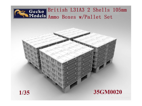 35GM0020 Gecko Models Британские ящики с боеприпасами L31A3 2 shells 105 мм. (1:35)