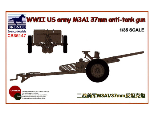 CB35147 Bronco Противотанковая пушка WWII US army M3A1 37 мм. (1:35)