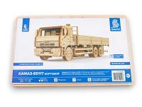 Конструктор из дерева. КАМАЗ-65117 бортовой (без тента), 1:43. Baumi 12009