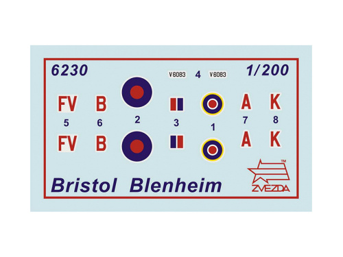 6230 Звезда Британский бомбардировщик "Бристол Блэнхейм" (1:200)