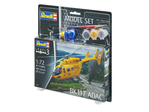 64953 Revell Подарочный набор с моделью вертолета BK-117 спасательной службы ADAC (1:72)