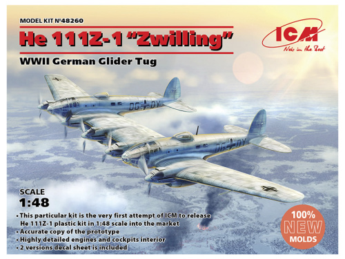48260 ICM Немецкий буксировщик планеров He 111Z-1 Zwilling, II МВ (1:48)