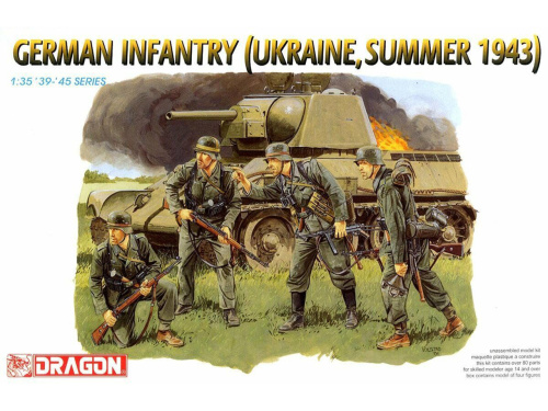 6153 Dragon Немецкая пехота. Украина, лето 1943 г. (4 фигуры) (1:35)