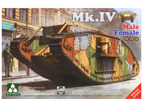 2076 Takom Британский тяжелый танк Mk.IV 2в1 Самка/Самец (1:35)