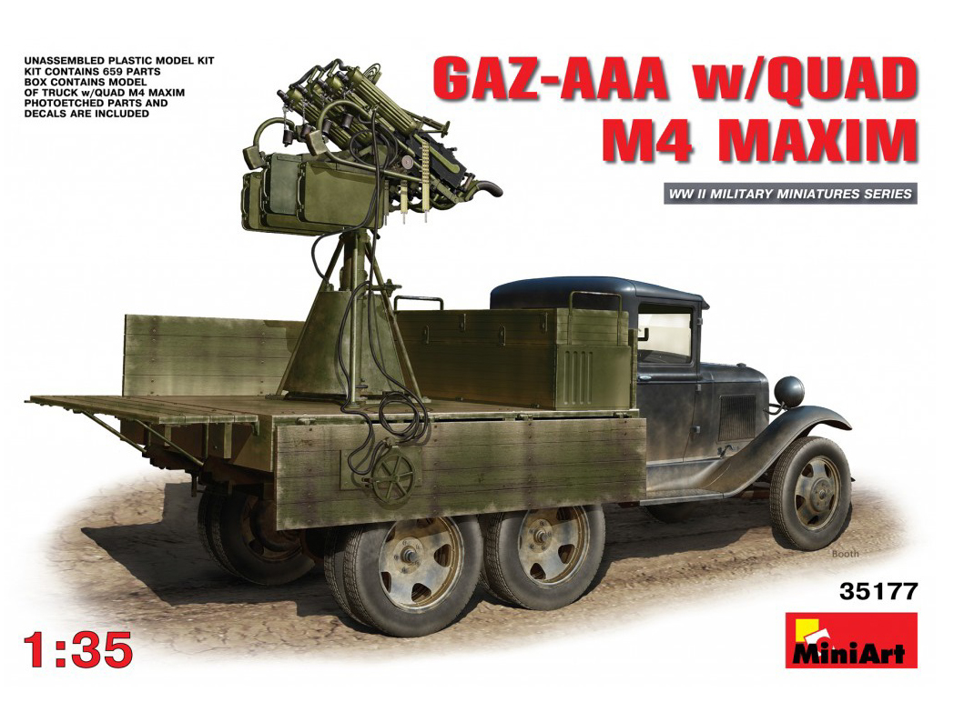 35177 MiniArt Грузовой автомобиль ГАЗ-ААА со счетверенным пулеметом Максим  М4 (1:35) купить сборную модель в интернет-магазине Моделист - Доставка по  всей России