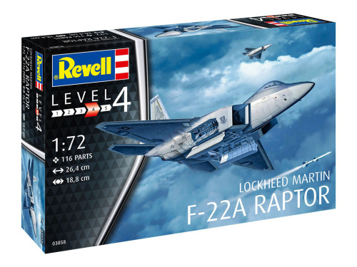 03858 Revell Истребитель Lockheed Martin F-22A Raptor (1:72)