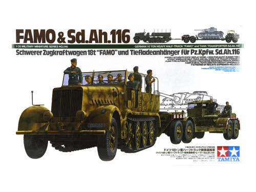 35246 Tamiya Немецкий 18-ти тонный тягач Sd.Kfz.9 "Famo" с прицепом и восемью фигурами (1:35)