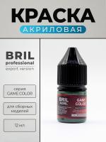 Краска акриловая BRIL Professional Game Color, Защитно-зелёный, 12 мл.