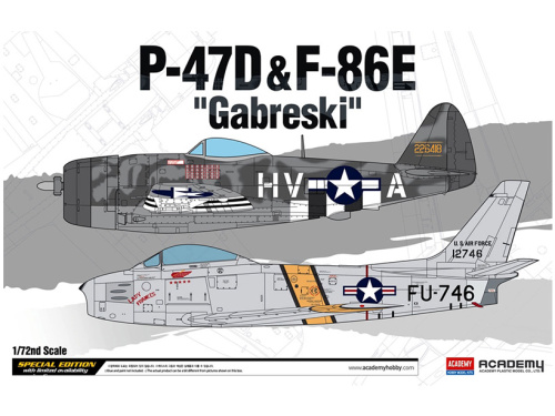 12530 Academy Американские самолёты P-47D и F-86E Gabreski (1:72)