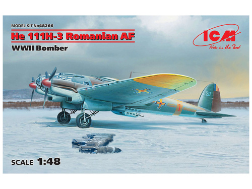 48266 ICM  Немецкий средний бомбардировщик He 111H-3 ВВС Румынии, II МВ (1:48)