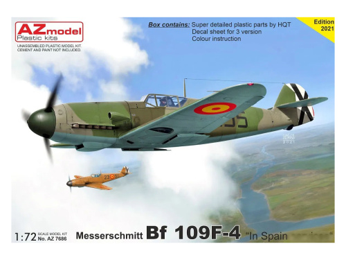 AZ7686 AZ Model Немецкий истребитель Bf-109 F-4 "In Spain Service" (1:72)