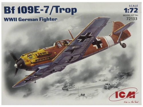 72133 ICM Bf -109 E -7 /Trop (тропическая версия), германский истребитель ІІ Мировой войны (1:72)