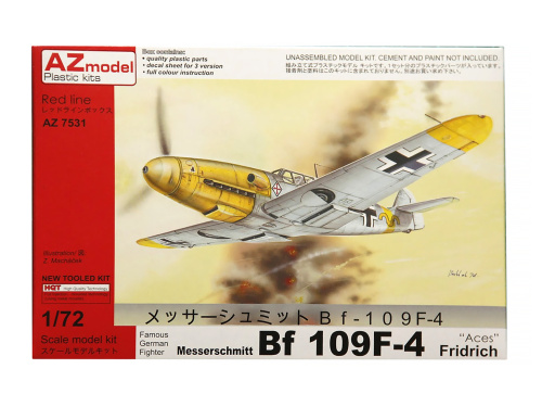 AZ7531 AZ Model Немецкий истребитель Messerschmitt Bf 109F-4 (1:72)