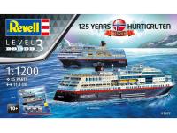 05692 Revell Подарочный набор «125 лет Hurtigruten TROLLFJORD & MIDNATS (1:1200)