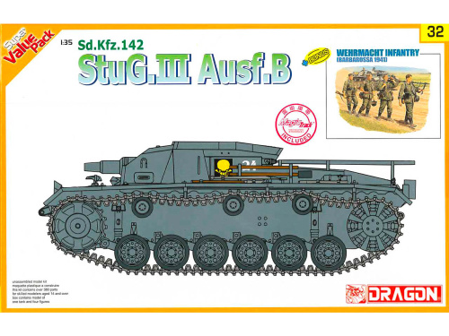 9132 Dragon САУ StuG.III Ausf.B с пехотинцами Вермахта (4 фигуры), операция Барбаросса (1:35)