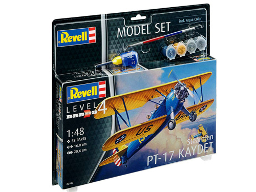 63957 Revell Подарочный набор. Тренировочный самолет Stearman PT-17 Kaydet (1:48)