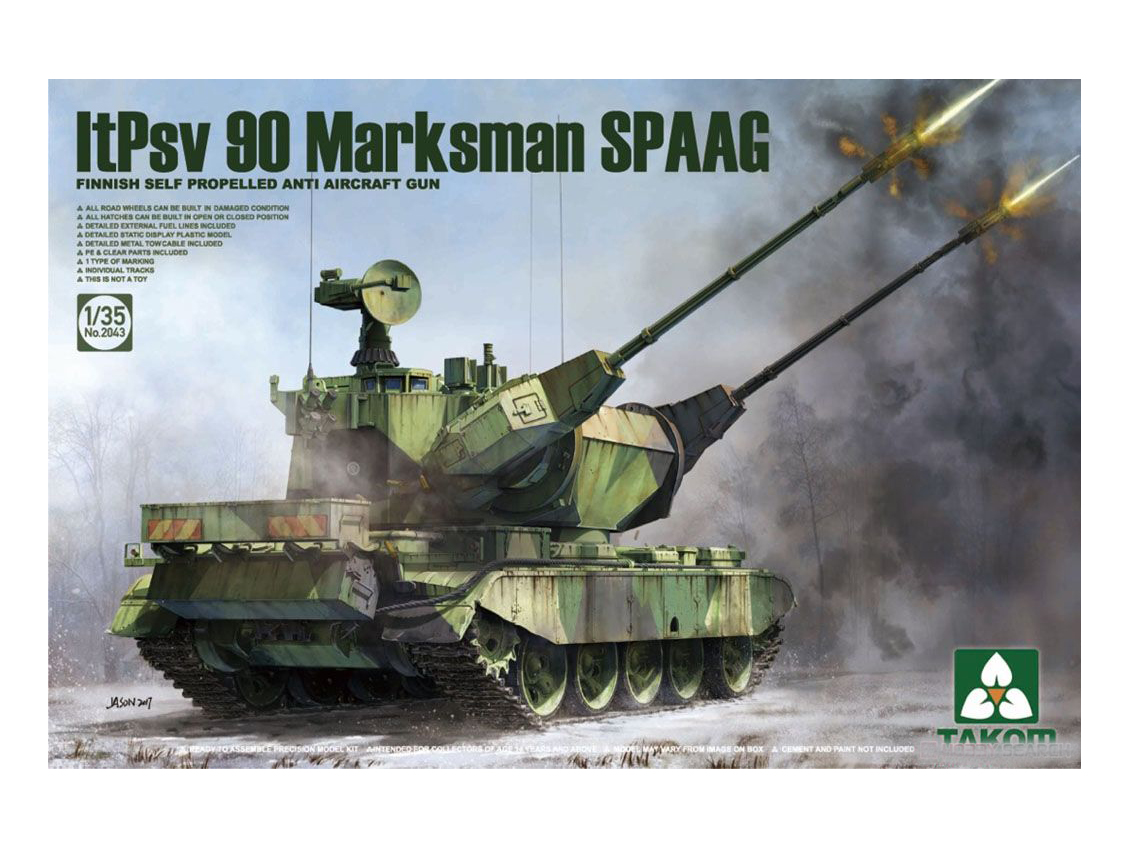 2043 Takom Финская зенитная установка ltPsv 90 Marksman SPAAG (1:35) купить  сборную модель в интернет-магазине Моделист - Доставка по всей России