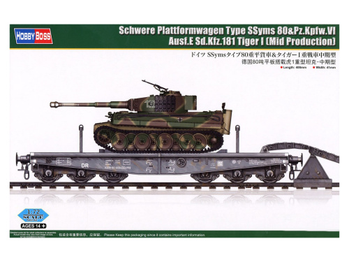 82934 Hobby Boss Комплект Schwere Plattformwagen Type SSyms 80 и Pz.Kpfw.VI Ausf.E Tiger (1:72)