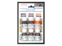 47403 АКАН Набор: 6 цветных лаков, имитирующих ценные породы древесины. (6 шт.)