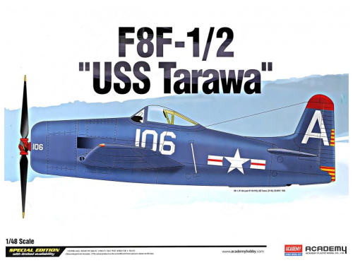 12313 Academy Самолет F8F-1/2 Bearcat USS Tarawa (1:48)