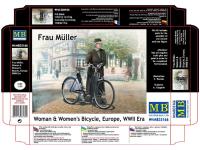35166 Master Box Фрау Мюллер. Женщина и женский велосипед, Европа, период Второй Мировой войны (1:35