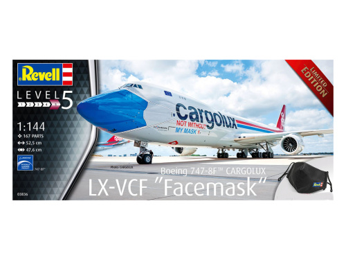 03836 Revell Самолет Boeing 747-8F Cargolux LX-VCF "Facemask" (1:144)