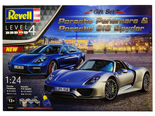 05681 Revell Подарочный набор. Автомобили Porshe Panamera и Porshe 918 Spyder (1:24)
