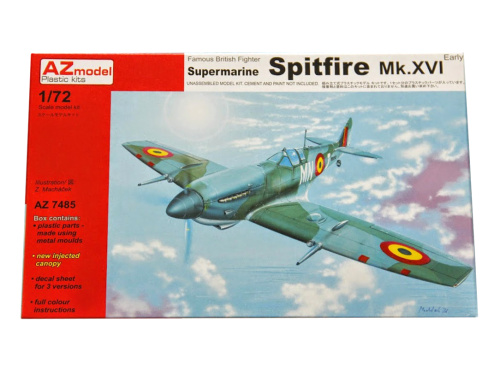 AZ7485 AZ Model Английский истребитель Spitfire Mk.XVIe Early (1:72)