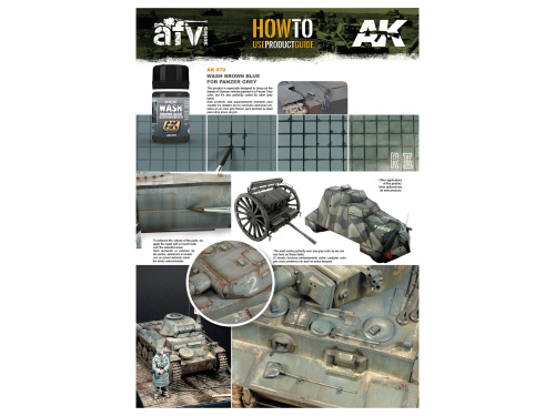 AK-070 AK-Interactive Эмалевая смывка для нанесения эффектов Wash for Panzer Grey, 35 мл.