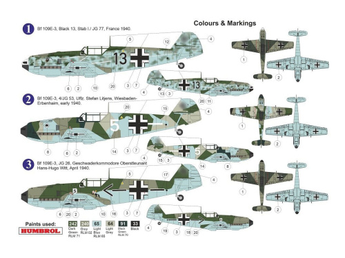 AZ7661 AZ Model Немецкий истребитель Bf-109 E-3 "Battle of France" (1:72)