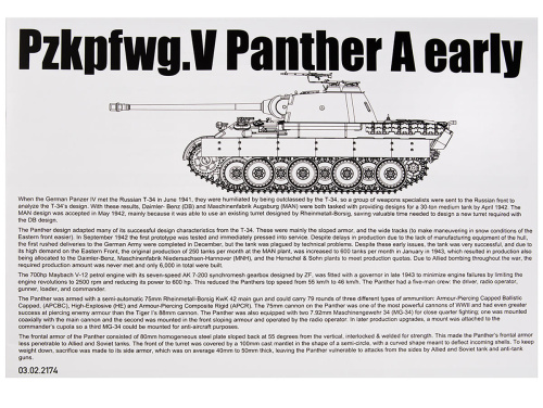 2174 Takom Немецкий средний танк Pzkpfwg.V Panther A (ранних выпусков) (1:35)
