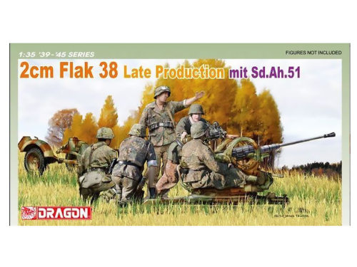 6546 Dragon Немецкое зенитное орудие 2cm Flak 38 Late Production mit Sd.Ah.51 (1:35)