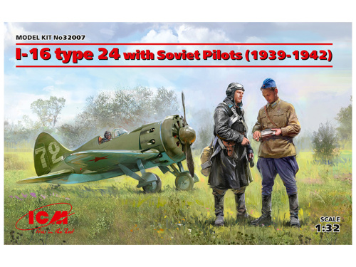 32007 ICM Советский истребитель И-16 тип 24 с пилотами (1939-1942 г.) (1:32)