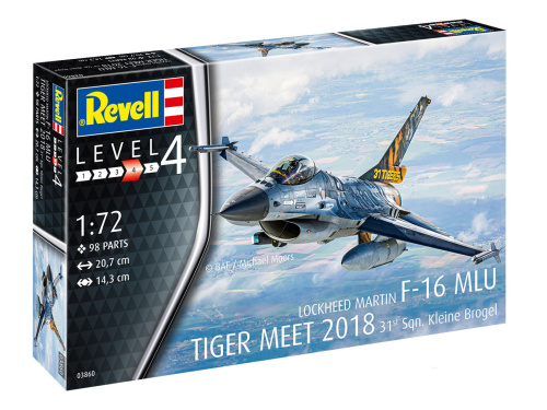 03860 Revell Многофункциональный истребитель F-16 MLU Tiger meet 2018 Kleine Brogel (1:72)