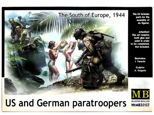 35157 Master Box Американские и немецкие десантники, юг Европы, 1944 г. (1:35)