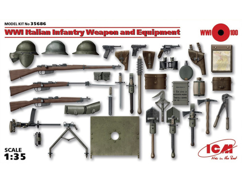 35686 ICM Оружие и снаряжение пехоты Италии 1 МВ (1:35)