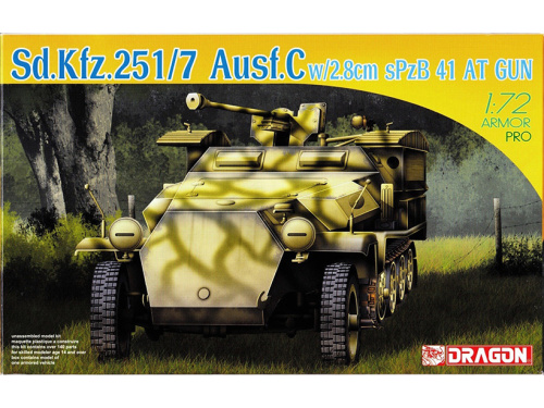 7315 Dragon Немецкий бронетранспортёр Sd.Kfz.251/7 Ausf.C w/2.8cm sPzB 41 At gun (1:72)