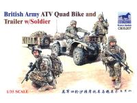 CB35207 Bronco Британский квадроцикл ATV Quad Bike с прицепом и солдатами. (1:35)