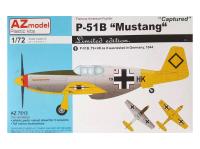 AZ7513 AZ Model Американский истребитель P-51B Mustang Captured (1:72)
