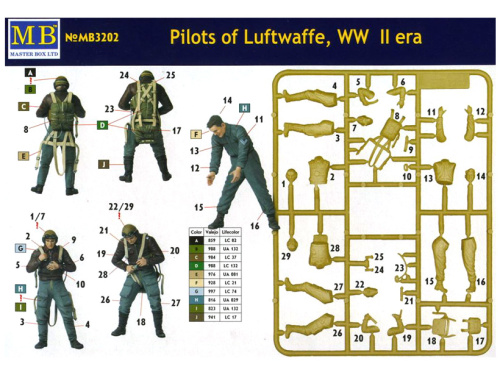 3202 Master Box Пилоты Люфтваффе, период Второй Мировой войны (1:32)