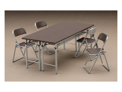 62002 Hasegawa Набор стол и стулья Meeting room desk & chair (1:12)