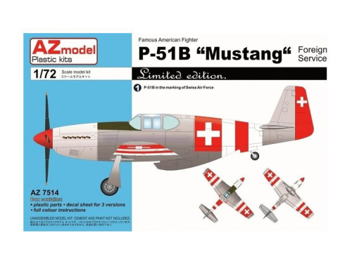 AZ7514 AZ Model Истребитель P-51B Mustang Foreign (1:72)