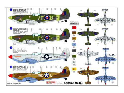 AZ7392 AZ Model Истребитель Supermarine Spitfire Mk.IXc "Early tails" (1:72)