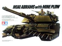 35158 Tamiya Американский танк M1A1 Abrams с минным траллом и 2 фигурами танкистов (1:35)