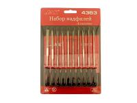 4363 JAS Набор надфилей с ручками, алмазные, 10 шт., блистер + чехол