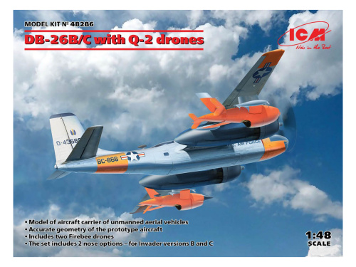 48286 ICM Американский ударный самолет DB-26B/C с беспилотными самолетами Q-2 (1:48)