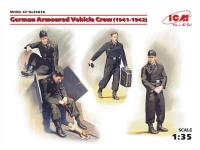 35614 ICM Фигуры Германский экипаж бронеавтомобиля (1941-1942 г.г.), (4 фигуры и кот) (1:35)